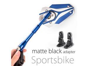 Viper blue fairing mount motorcycle sportbike mirrors CNC aluminum w/ matte black adapter Viper blue fairing mount motorcycle sportbike mirrors CNC aluminum w/ matte black adapter