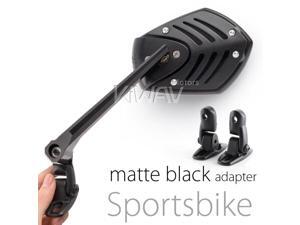 Shield black mirrors with matte black adapter for sport bike Magazi KiWAV Shield black mirrors with matte black adapter for sport bike Magazi KiWAV