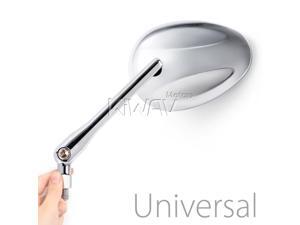 Motorcycle Mirror Ellipse Chrome Aluminum CNC x pair Motorcycle Mirror Ellipse Chrome Aluminum CNC x pair