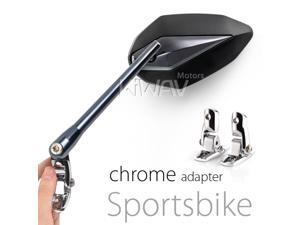 Motorcycle Mirror Venom sports bike Black with Chrome adapter Motorcycle Mirror Venom sports bike Black with Chrome adapter