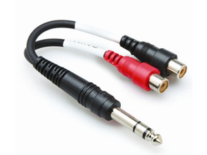 Y-Cable 1/4 (M) Stereo to Dual RCA (F) Cable Adapter Y-Cable 1/4 (M) Stereo to Dual RCA (F) Cable Adapter