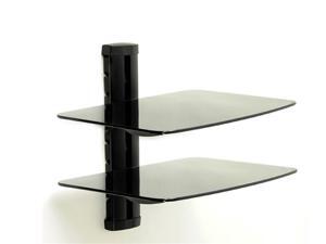 Loctek Black Floating Glass for DVD / Blue Ray / Digi Box Wall Bracket Two Shelves 6mm Loctek Black Floating Glass for DVD / Blue Ray / Digi Box Wall Bracket Two Shelves 6mm