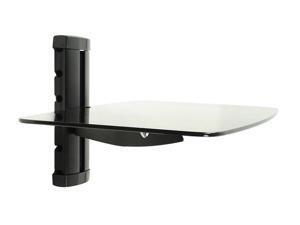 HomeMounts HM001W Black Floating Tempered Glass Media Holder with Cable Management HomeMounts HM001W Black Floating Tempered Glass Media Holder with Cable Management