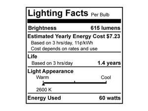Bulbrite 488060 - 40PK - 60W - Flame Tip CA10 - Medium Base - 120V - 2600K - 1,500Hrs - Clear - Incandescent Chandelier Bulbrite 488060 - 40PK - 60W - Flame Tip CA10 - Medium Base - 120V - 2600K - 1,500Hrs - Clear - Incandescent Chandelier