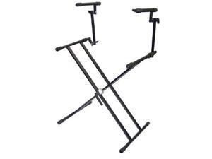 Pyle-Pro PKS60 Two Tier Double X Braced Heavy-Duty DJ Coffin / Keyboard Stand Pyle-Pro PKS60 Two Tier Double X Braced Heavy-Duty DJ Coffin / Keyboard Stand