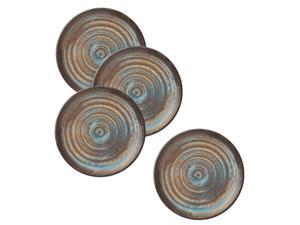 Set of 4 Merritt Melamine Glazed Brown Swirl Round Salad Plate 8" Set of 4 Merritt Melamine Glazed Brown Swirl Round Salad Plate 8"