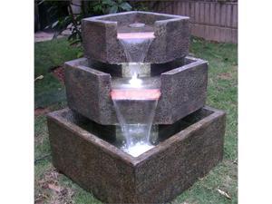 Smart Solar Cascadia Falls Electric Corner Fountain with LEDs Smart Solar Cascadia Falls Electric Corner Fountain with LEDs