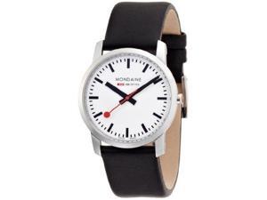 Mondaine Women's Simply Elegant Black Leather Band Watch A6723035111SBB Mondaine Women's Simply Elegant Black Leather Band Watch A6723035111SBB