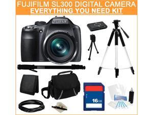 FUJIFILM SL300 Black 14.0 MP 30X Optical Zoom Wide Angle Digital Camera, Everything You Need Kit, 16206450 FUJIFILM SL300 Black 14.0 MP 30X Optical Zoom Wide Angle Digital Camera, Everything You Need Kit, 16206450