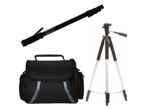 57" Tripod + 67" Monopod + Case For Canon VIXIA HF R50 Camcorders 57" Tripod + 67" Monopod + Case For Canon VIXIA HF R50 Camcorders