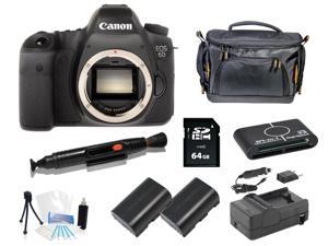 Canon 6D DSLR Camera Body + 64GB Memory + Extra Batteries + Holiday Bonus Bundle Canon 6D DSLR Camera Body + 64GB Memory + Extra Batteries + Holiday Bonus Bundle