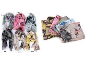 12 Pieces Multi Color Begonia Flower Ink Style Neck Scarf Wrap Shawl Wholesale. S0908 12 Pieces Multi Color Begonia Flower Ink Style Neck Scarf Wrap Shawl Wholesale. S0908