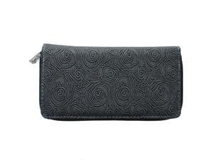Unico Fashion Women's Faux Leather Dual Zip Compartment Wallet in Black Unico Fashion Women's Faux Leather Dual Zip Compartment Wallet in Black