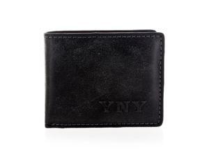 YNY Fashion Men's Leather Bifold Wallet in Black YNY Fashion Men's Leather Bifold Wallet in Black