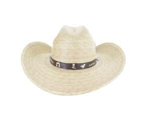 Faddism 4 1/2" Wide Brim Palm Straw Cowboy Hat in Beige Faddism 4 1/2" Wide Brim Palm Straw Cowboy Hat in Beige