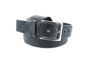 Faddism Men's 1.5" Genuine Leather Checker Pattern Belt Medium Faddism Men's 1.5" Genuine Leather Checker Pattern Belt Medium