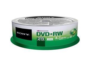 Sony DVD Rewritable Media - DVD+RW - 4x - 4.70 GB - 25 Pack Spindle Sony DVD Rewritable Media - DVD+RW - 4x - 4.70 GB - 25 Pack Spindle