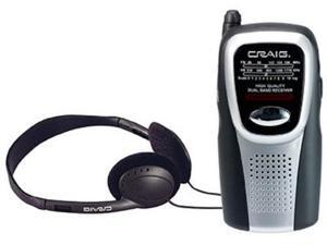 Craig Electronics Inc CS2500 AM-FM Pocket Radio With Speaker & Headphones Craig Electronics Inc CS2500 AM-FM Pocket Radio With Speaker & Headphones