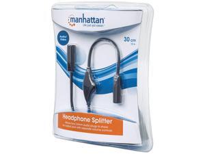 MANHATTAN 393980 Stereo Headphone Splitter with Volume Control, 1ft MANHATTAN 393980 Stereo Headphone Splitter with Volume Control, 1ft