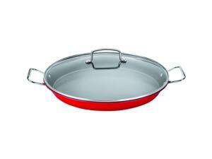 Cuisinart ASP-38CR Non-Stick 15" Paella Pan With Glass Lid, Red Cuisinart ASP-38CR Non-Stick 15" Paella Pan With Glass Lid, Red