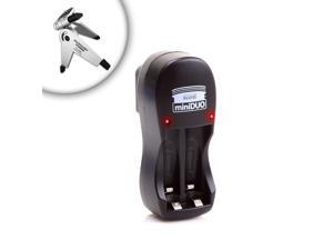 miniDUO Universal AA & AAA Battery Charger (AC) for Rechargeable Batteries in Select Canon SX150 IS , Nikon L24 , FujiFilm JV200 and More Digital Cameras **Includes Mini Tripod!** miniDUO Universal AA & AAA Battery Charger (AC) for Rechargeable Batteries in Select Canon SX150 IS , Nikon L24 , FujiFilm JV200 and More Digital Cameras **Includes Mini Tripod!**