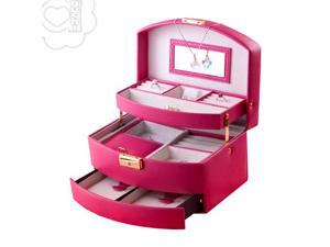 Aguchi Royalty Jewelry Collection Box with Lock (Deep Pink) Aguchi Royalty Jewelry Collection Box with Lock (Deep Pink)