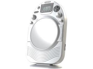 1 - AM/FM Stereo Shower Radio with CD, Vertical-loading CD player, AM/FM stereo receiver with digital frequency display, JCR-525 1 - AM/FM Stereo Shower Radio with CD, Vertical-loading CD player, AM/FM stereo receiver with digital frequency display, JCR-525