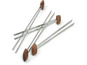 Charcoal Companion Rosewood handle Double Prong Grilling Kabob Skewers, Set of 4 Charcoal Companion Rosewood handle Double Prong Grilling Kabob Skewers, Set of 4