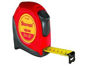 Starrett Exact KTX1-8M-N ABS Plastic Case Red Measuring Pocket Tape, Metric Graduation Style, 8m Length, 25.4mm Width, 1.58mm Graduation Interval Starrett Exact KTX1-8M-N ABS Plastic Case Red Measuring Pocket Tape, Metric Graduation Style, 8m Length, 25.4mm Width, 1.58mm Graduation Interval