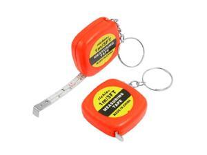 2 Pcs Multifunction Orange Red Case 1 Meter 3 Feet Mini Tape Measure w Key Ring 2 Pcs Multifunction Orange Red Case 1 Meter 3 Feet Mini Tape Measure w Key Ring