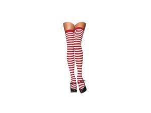 White and Red Striped Stockings White and Red Striped Stockings