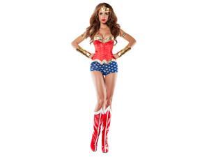Women's Corseted Wonder Lady Costume Women's Corseted Wonder Lady Costume