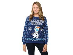 Frozen Olaf Blizzard Buddy Juniors Ugly Christmas Sweatshirt Frozen Olaf Blizzard Buddy Juniors Ugly Christmas Sweatshirt