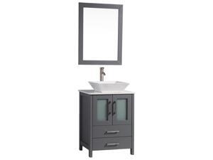 MTD Jordan Solid Oak Sink & Mirror Bathroom Cabinet Vanity Set - Gray - 24" MTD Jordan Solid Oak Sink & Mirror Bathroom Cabinet Vanity Set - Gray - 24"