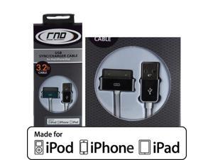 RND Apple CERTIFIED 30-Pin Cable for iPad iPhone iPod (3.2 Feet/Chrome and White) RND Apple CERTIFIED 30-Pin Cable for iPad iPhone iPod (3.2 Feet/Chrome and White)