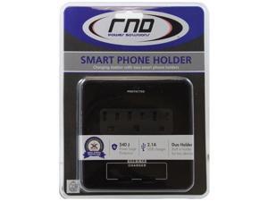 RND Wall Power Station - 3 AC Plugs and 2 USB ports with Surge Protection and 2 slide-out holders - Black RND Wall Power Station - 3 AC Plugs and 2 USB ports with Surge Protection and 2 slide-out holders - Black