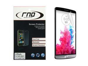 RND 4 Screen Protectors for LG G3 (Anti-Fingerprint/TwoAnti-Glare Matte Finish and Two Crystal Clear Gloss Finish.) with lint cleaning cloths RND 4 Screen Protectors for LG G3 (Anti-Fingerprint/TwoAnti-Glare Matte Finish and Two Crystal Clear Gloss Finish.) with lint cleaning cloths