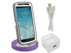RND Dock for Samsung Galaxy Note 2 Note 4 Note 5 or Note Edge with Dock mode cable and 2.1A Charger (compatible without a case or with most cases) (white/purple) RND Dock for Samsung Galaxy Note 2 Note 4 Note 5 or Note Edge with Dock mode cable and 2.1A Charger (compatible without a case or with most cases) (white/purple)