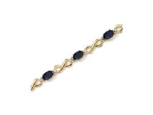 10K Yellow Gold Oval Sapphire and Diamond Bracelet (6 Inch Length) 10K Yellow Gold Oval Sapphire and Diamond Bracelet (6 Inch Length)