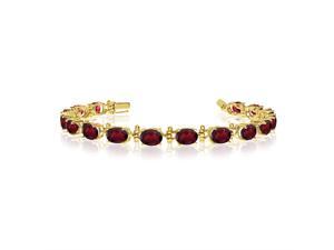 14K Yellow Gold Oval Garnet Tennis Bracelet (6 Inch Length) 14K Yellow Gold Oval Garnet Tennis Bracelet (6 Inch Length)