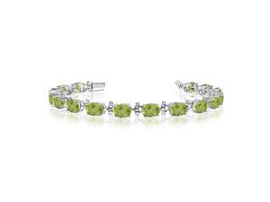14K White Gold Oval Peridot Tennis Bracelet (6 Inch Length) 14K White Gold Oval Peridot Tennis Bracelet (6 Inch Length)