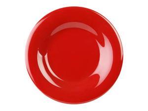Excellante Crimson Melamine Collection 12-Inch Wide Rim Round Plate, Pure Red - Dozen Excellante Crimson Melamine Collection 12-Inch Wide Rim Round Plate, Pure Red - Dozen