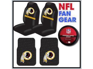 NFL Fan Gear – Washington Redskins Bucket Seat Covers Pair – 2 Piece Rubber Floor Mats – Steering Wheel Cover NFL Fan Gear – Washington Redskins Bucket Seat Covers Pair – 2 Piece Rubber Floor Mats – Steering Wheel Cover