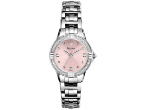 Bulova Diamond Pink Dial Stainless Steel Ladies Watch 96R171 Bulova Diamond Pink Dial Stainless Steel Ladies Watch 96R171