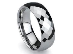Mabella Fashion Prism 8mm Tungsten Carbide Brushed Polished Shiny Men's Wedding Ring Mabella Fashion Prism 8mm Tungsten Carbide Brushed Polished Shiny Men's Wedding Ring