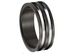 Two Parallel Stripe Stainless Steel 8mm Mens Wedding Bands Ring Two Parallel Stripe Stainless Steel 8mm Mens Wedding Bands Ring