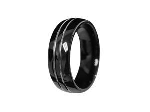 Mabella RMT028-13 8mm Men’s Tungsten Silver Strips Wedding Band Ring - Black Mabella RMT028-13 8mm Men’s Tungsten Silver Strips Wedding Band Ring - Black