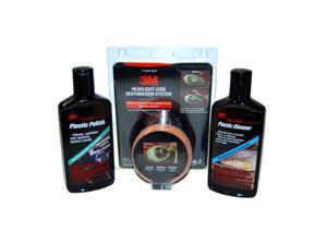 3M Complete Headlight Lens Restoration System Kit with Cleaner, Polish, & Pads 3M Complete Headlight Lens Restoration System Kit with Cleaner, Polish, & Pads