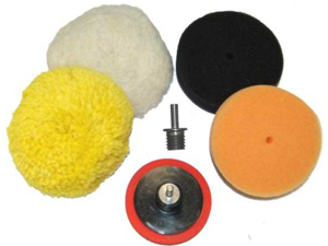 3" Buffing Pad Kit, 4 Buff Polishing Pads, Polisher Backing Plate, Drill Adapter 3" Buffing Pad Kit, 4 Buff Polishing Pads, Polisher Backing Plate, Drill Adapter