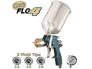 DeVILBISS FinishLine 4 HVLP SPRAY PAINT GUN w/ Air Regulator & 1.3 1.5 1.8 Tips DeVILBISS FinishLine 4 HVLP SPRAY PAINT GUN w/ Air Regulator & 1.3 1.5 1.8 Tips